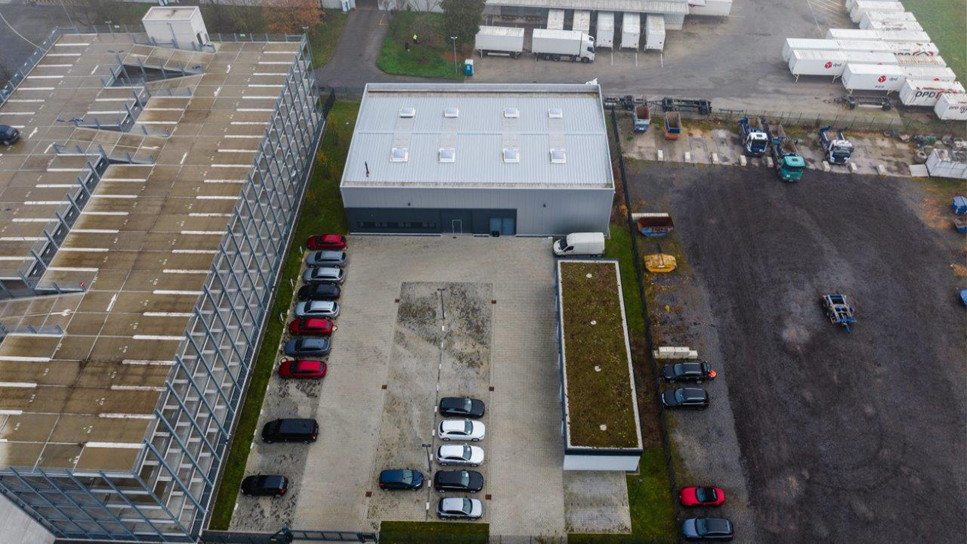 Lagerhalle Koblenz Drohnenaufnahme